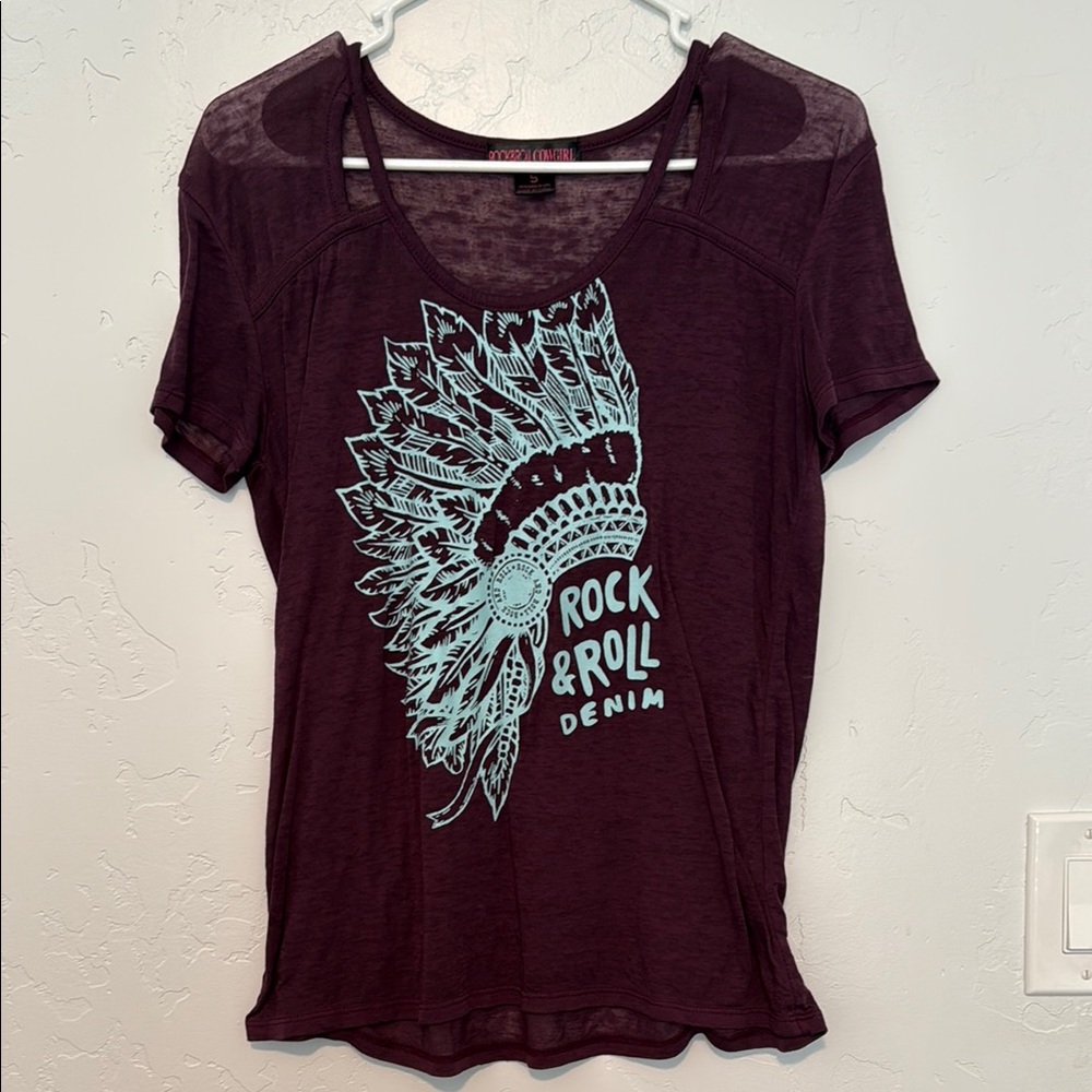 Rock & Roll Cowgirl Black Graphic Short Sleeve Tee